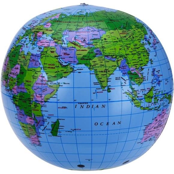 2 Pack 16 Inches Inflatable Globe Blow up World Globe Beach Ball Globe for Party - Picture 6 of 6